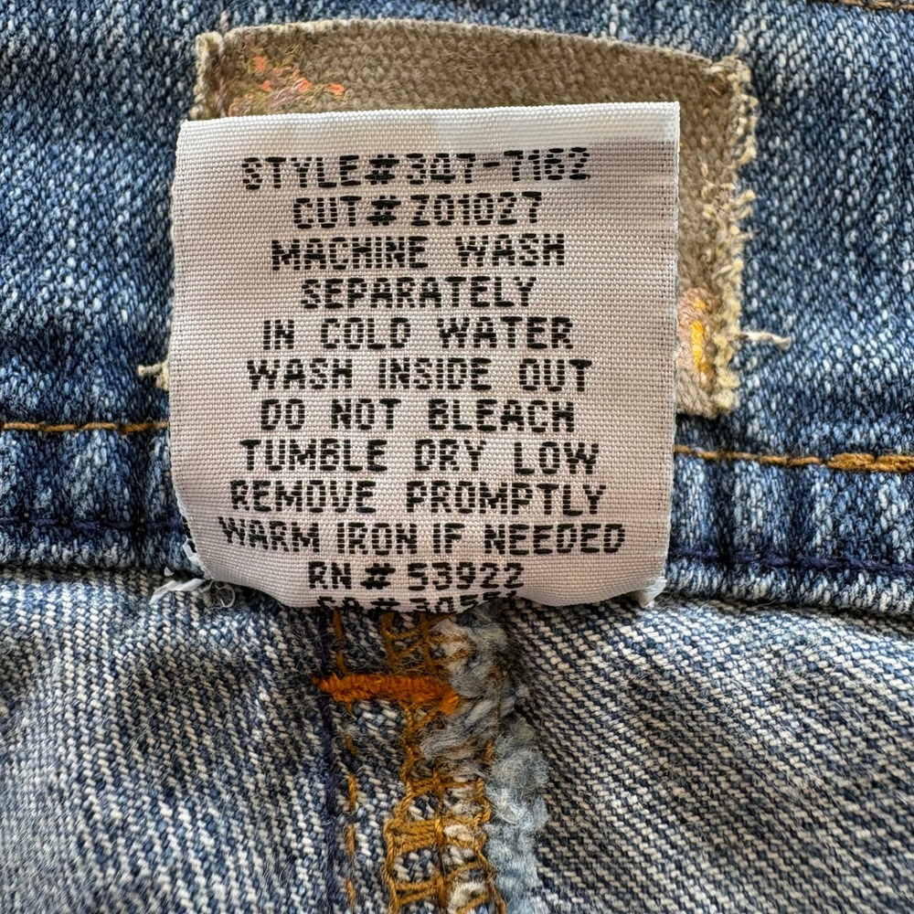 Z Cavaricci Juniors Y2K Mid Rise Straight Leg Med Wash Jeweled Jeans Sz 11 - Picture 10 of 11